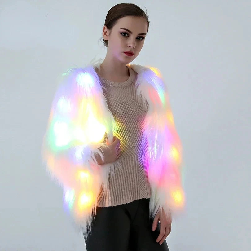GlowFur™ LED Hooded Coat 🌈✨