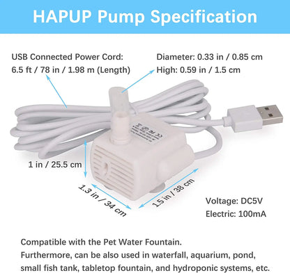 Pet Cat Water Pump Fountain Anti-dry Burning Motor Replacement for Cat Flowers Drinking Bowl Water Dispenser Pet Products