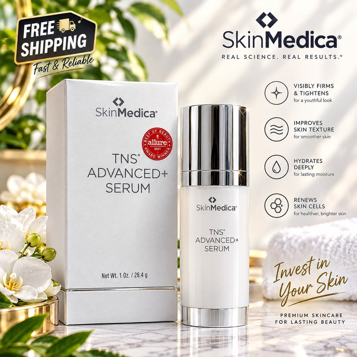 SkinMedica TNS Advanced Serum 1 oz New Sealed Exp 2027