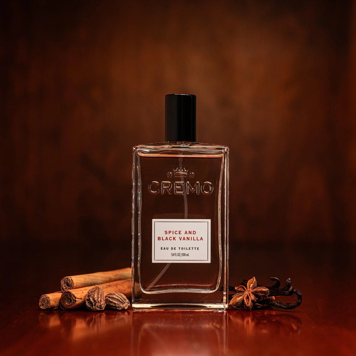 Cremo Spice & Black Vanilla Eau de Toilette for Men – 3.4 fl oz / 100 ml